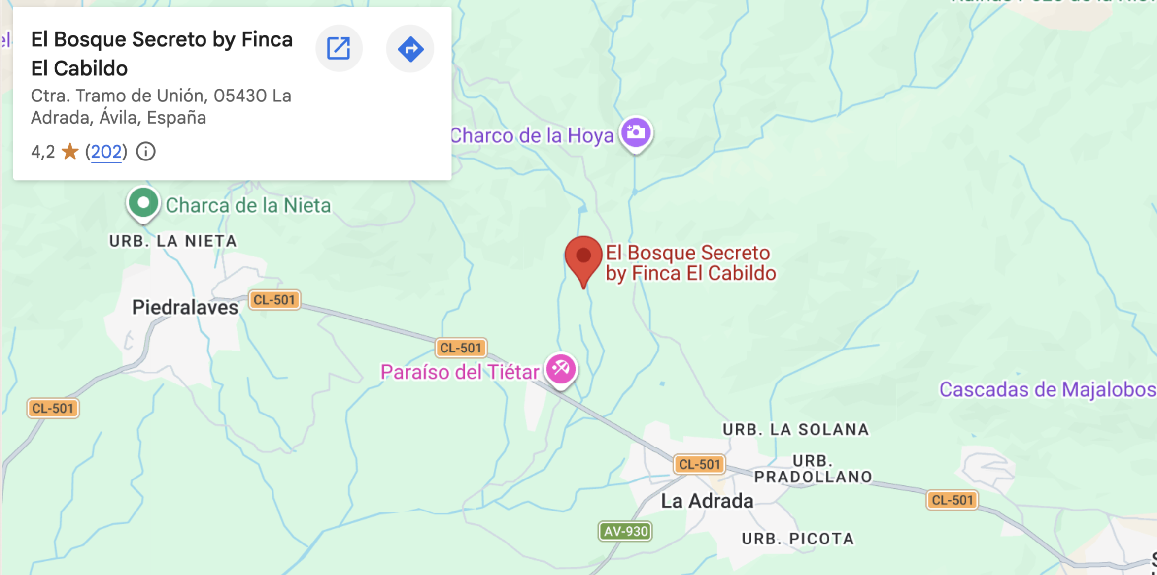 Mapa — El Bosque Secreto by Finca El Cabildo, La Adrada